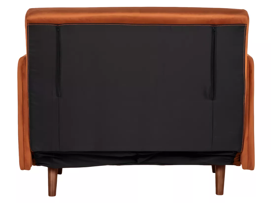 Belushi - Fauteuil convertible en velours - Rouille
