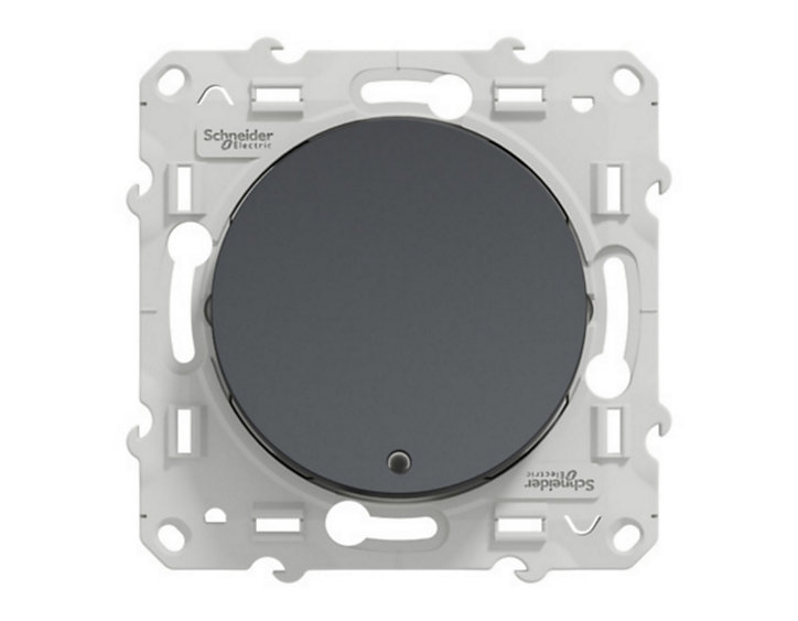 Mécanisme interrupteur va-et-vient lumineux Schneider Electric Odace anthracite
