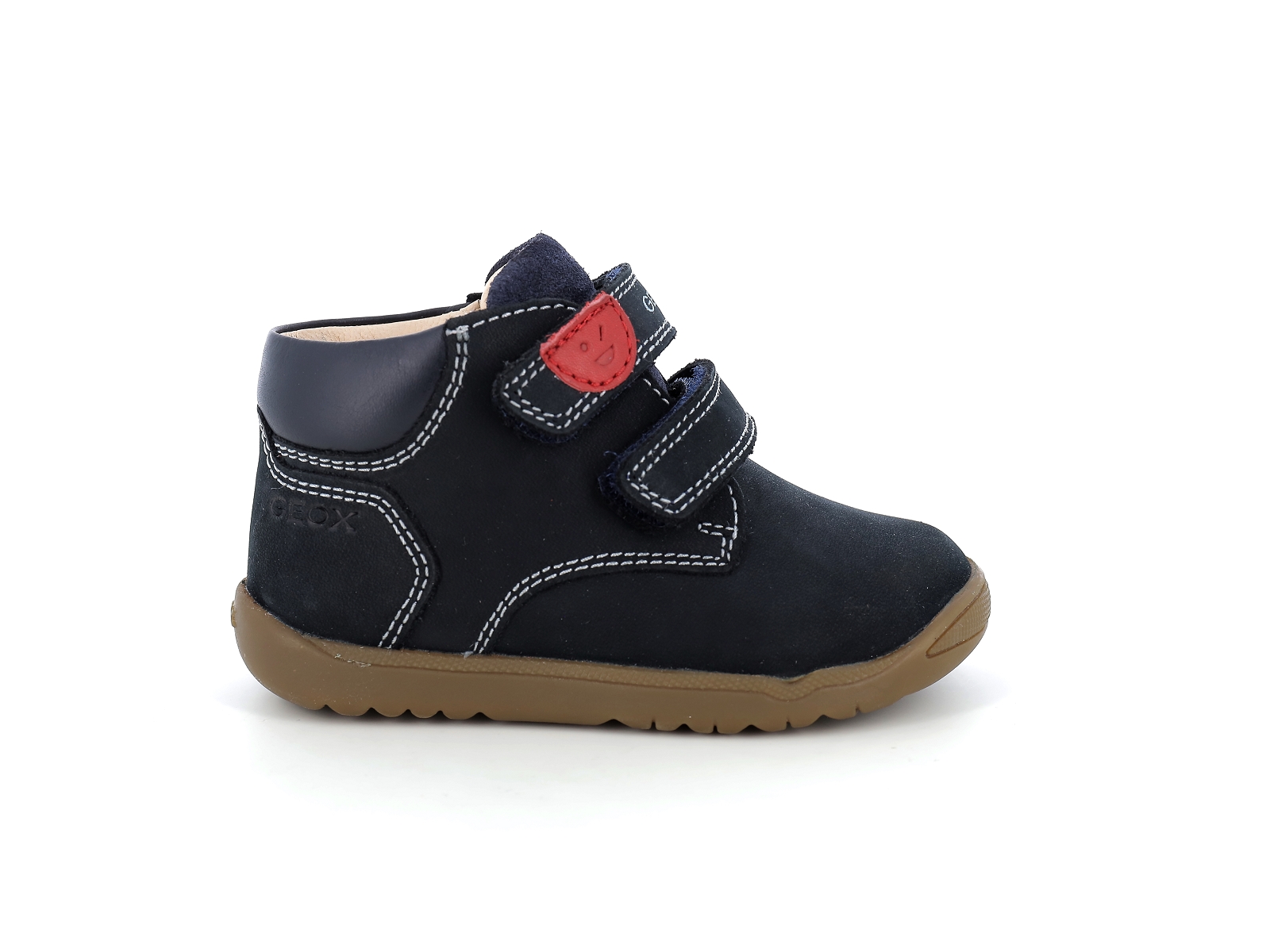 Geox-B MACCHIA  B164NC Cuir Marine Rouge