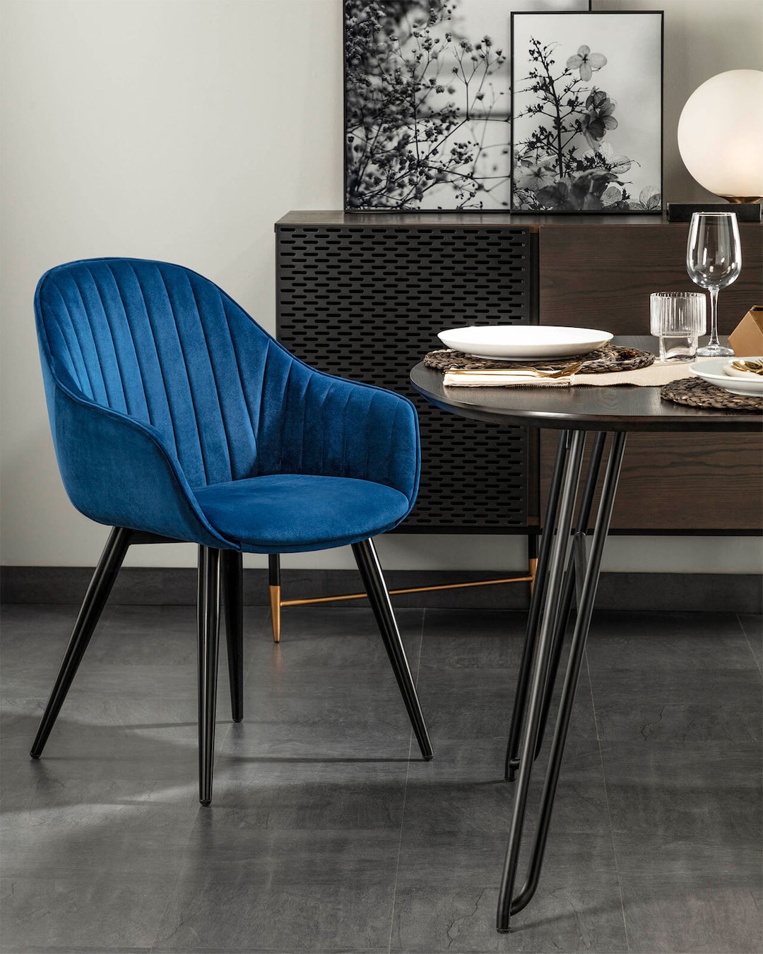 Kave Home Esszimmerstuhl FABIA I 2er Set blau
