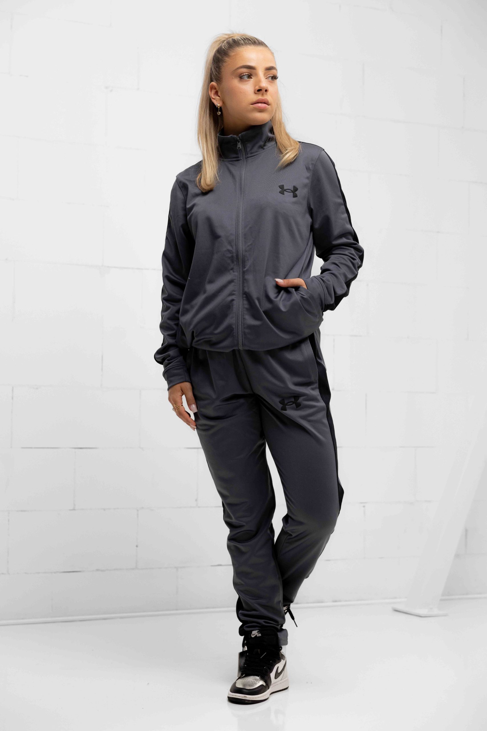 Under Armour Rival Knit Trainingspak Dames Grijs