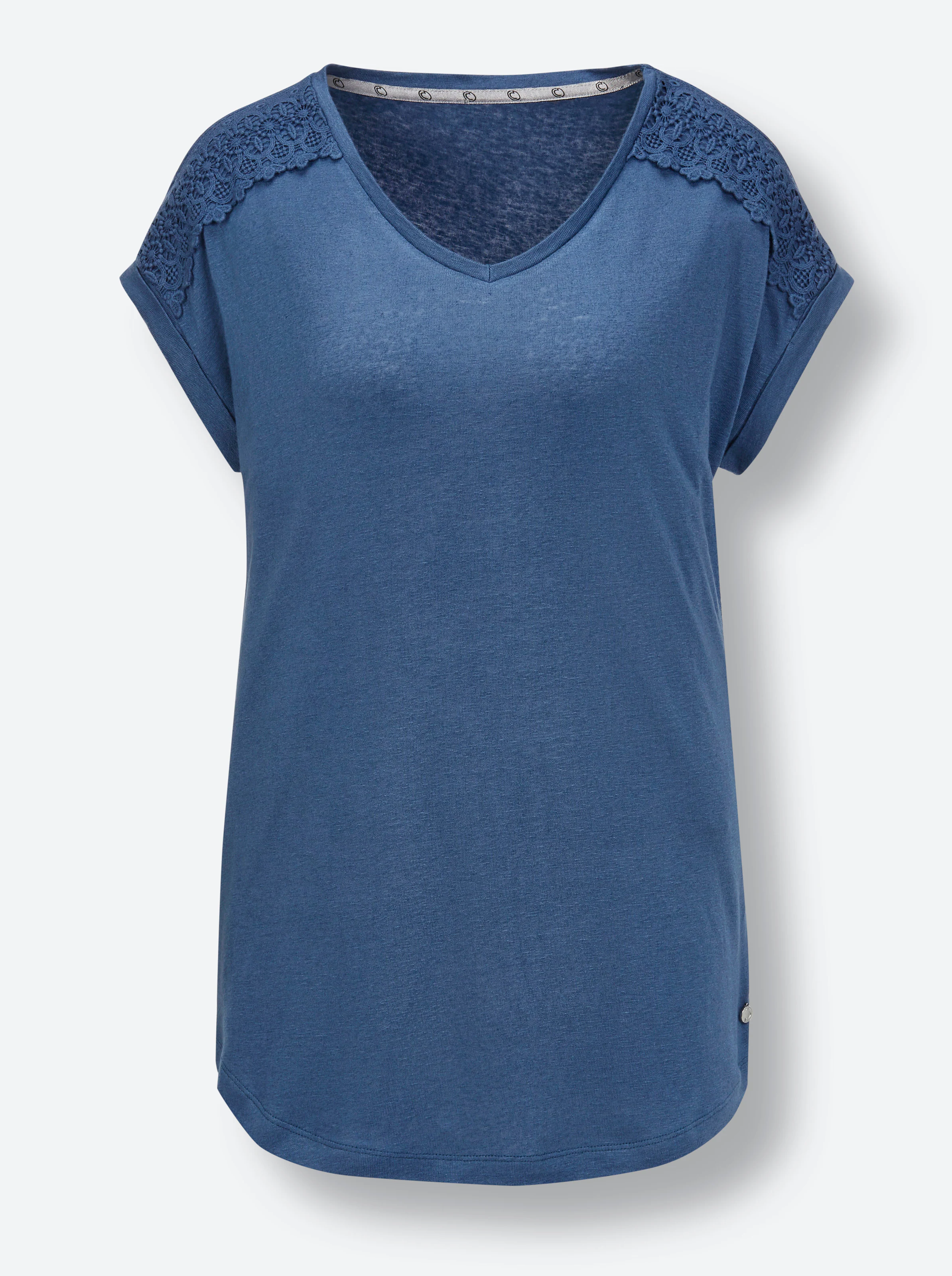 CREATION L PREMIUM Leinen-Viskose-Shirt in jeansblau