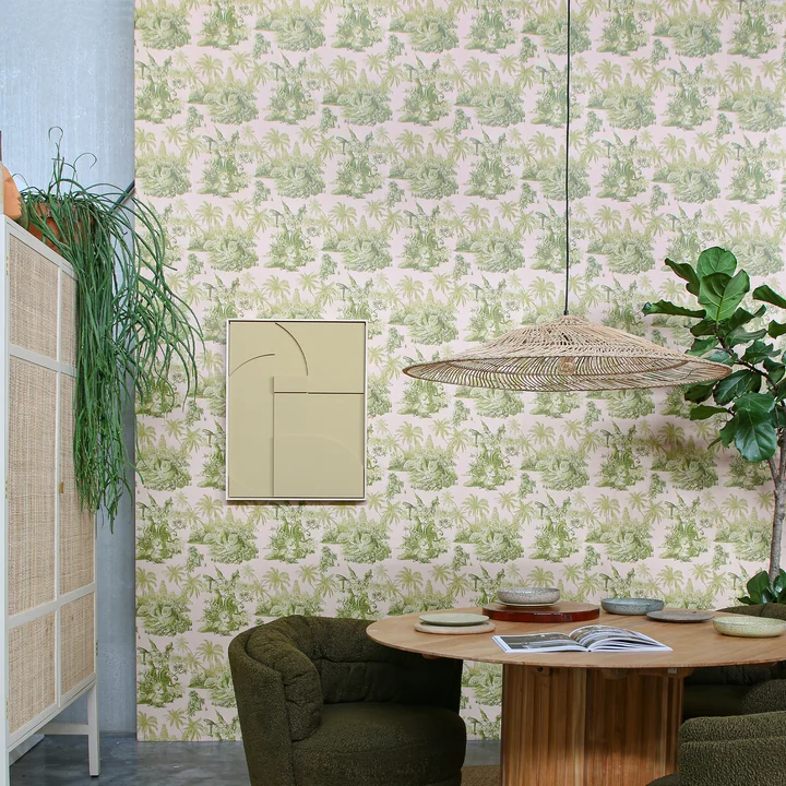 HKliving - Wicker Pendelleuchte M, Ø 60 x H 50 cm, natur