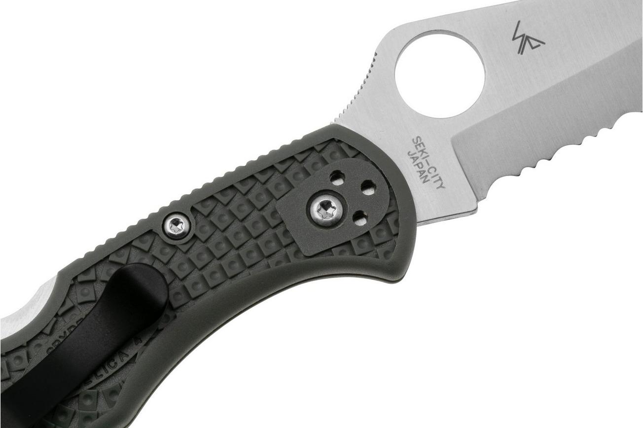 Spyderco Delica 4 Lightweight C11PSFG Foliage Green FRN, partly serrated zakmes
