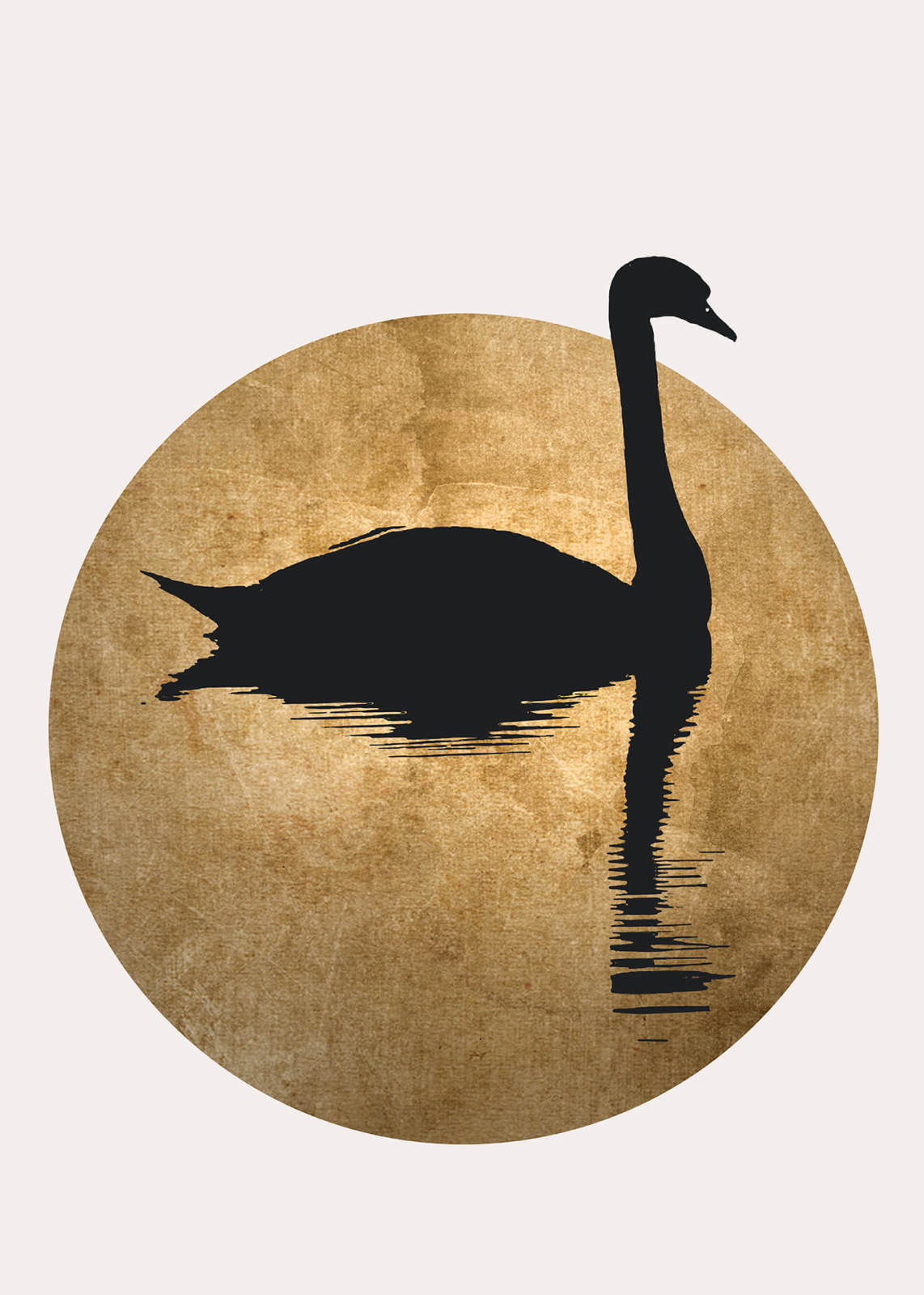 Leinwandbild SCHWANENSEE - schwarz-gold - 50x70 cm