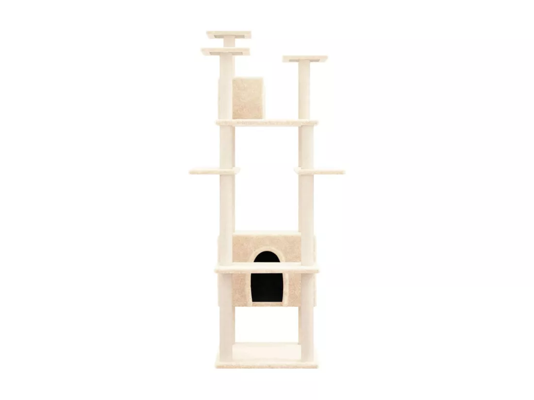 Arbre à chat avec griffoirs en sisal Crème 162 cm