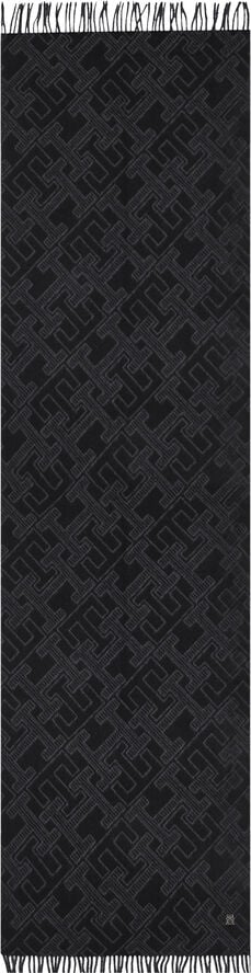 Tommy Hilfiger TH MONOGRAM WOOL SCARF Black