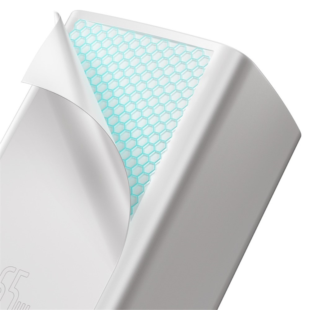 (65W) USB A / USB C GaN Ladegerät Netzteil PD / QC 3.0 - Weiss