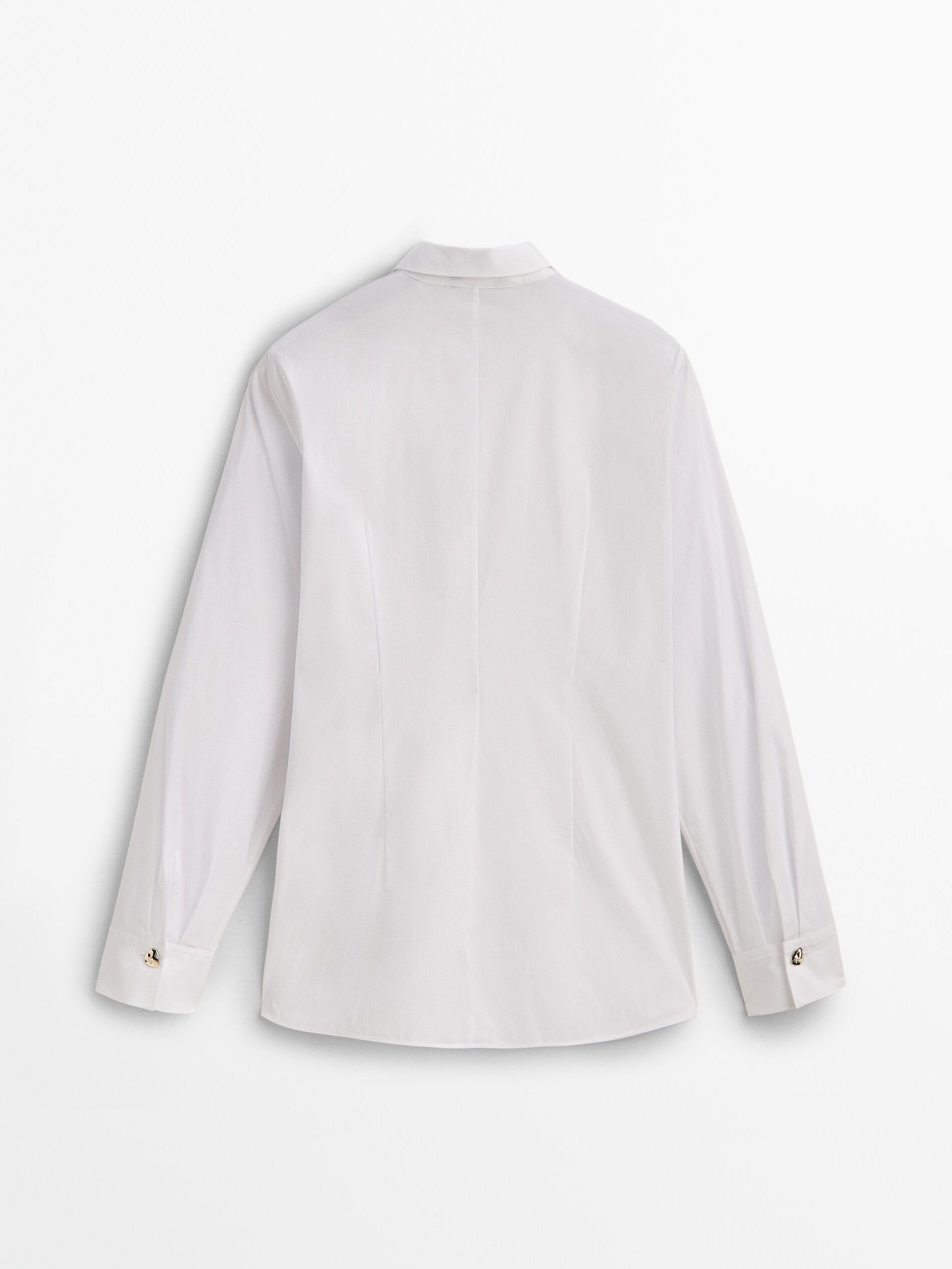Camisa de popeline com detalhe de nó - BRANCA