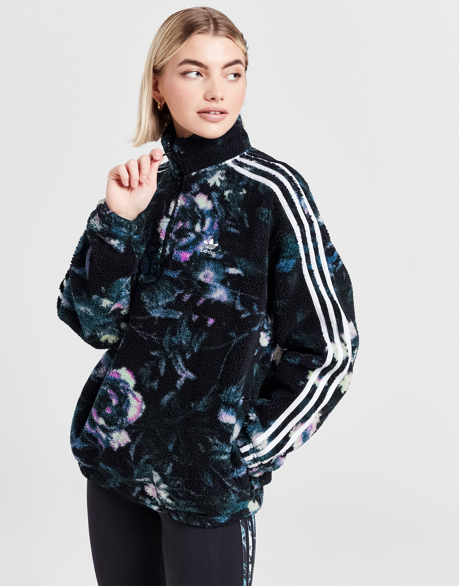 adidas Originals Polaire Sherpa Zippé Imprimé Floral Femme