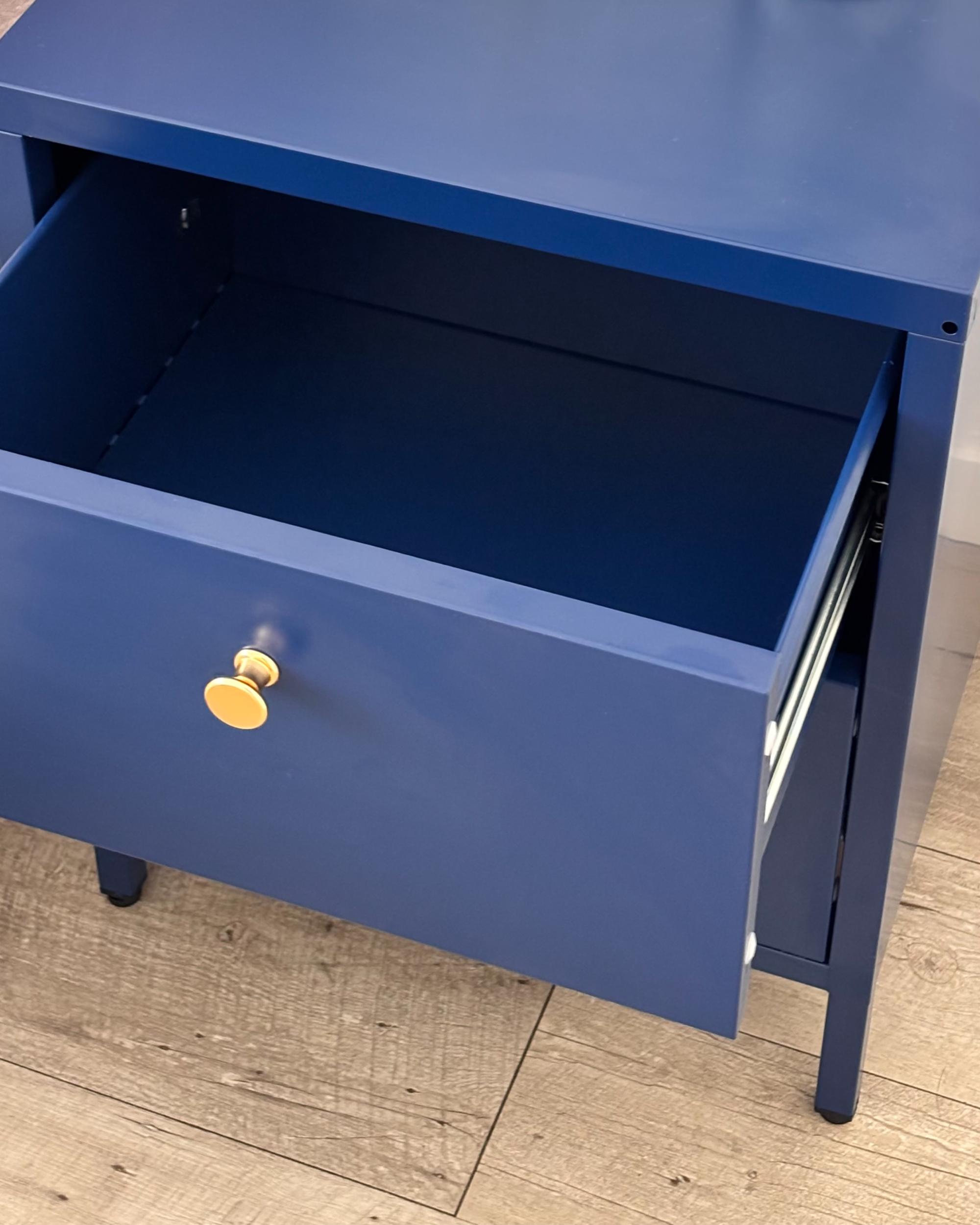 Nachtkastje met 2 lades KYLEA Metaal Marineblauw