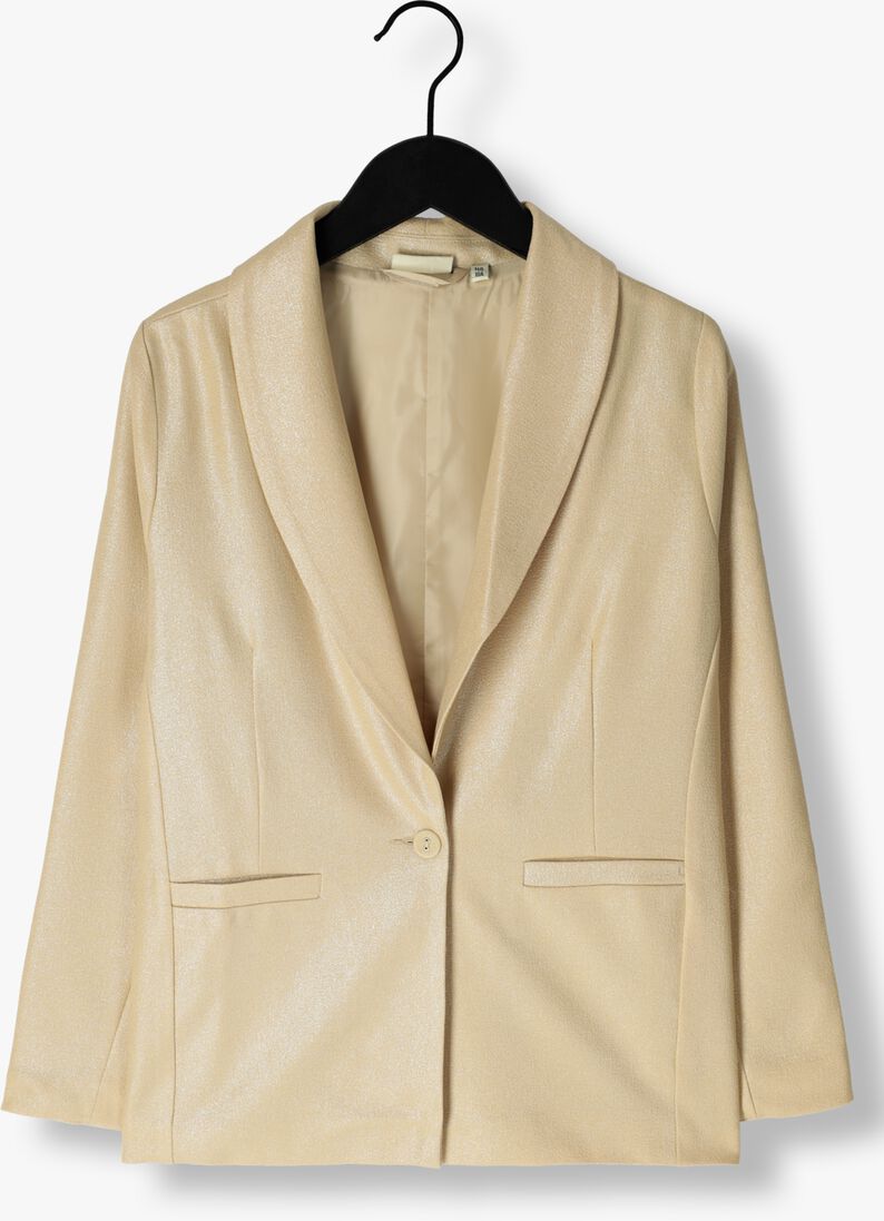LIKE FLO beige like flo blazer metallic crepe blazer