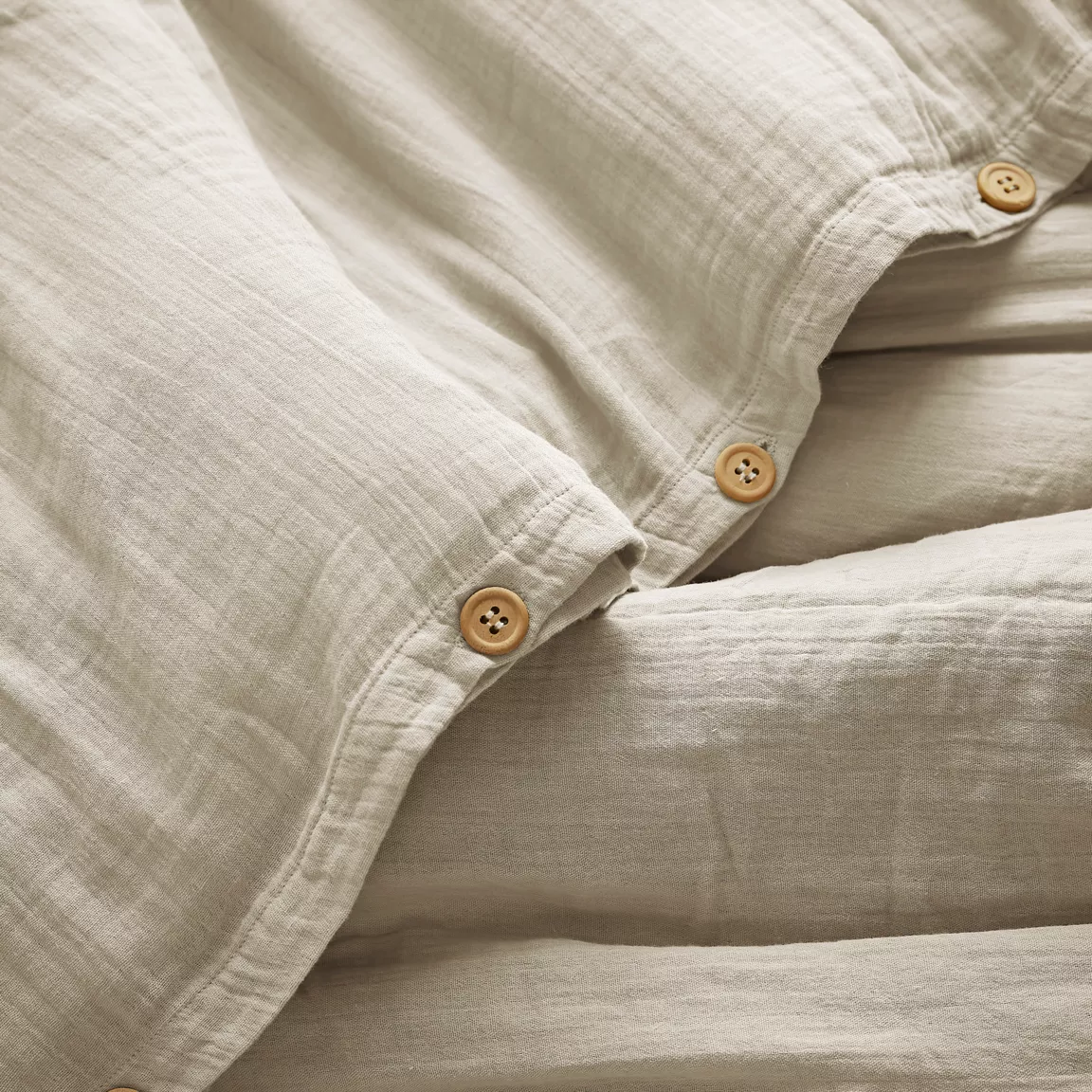 Housse de couette gaze de coton (280 x 240 cm) Gaïa Beige pampa