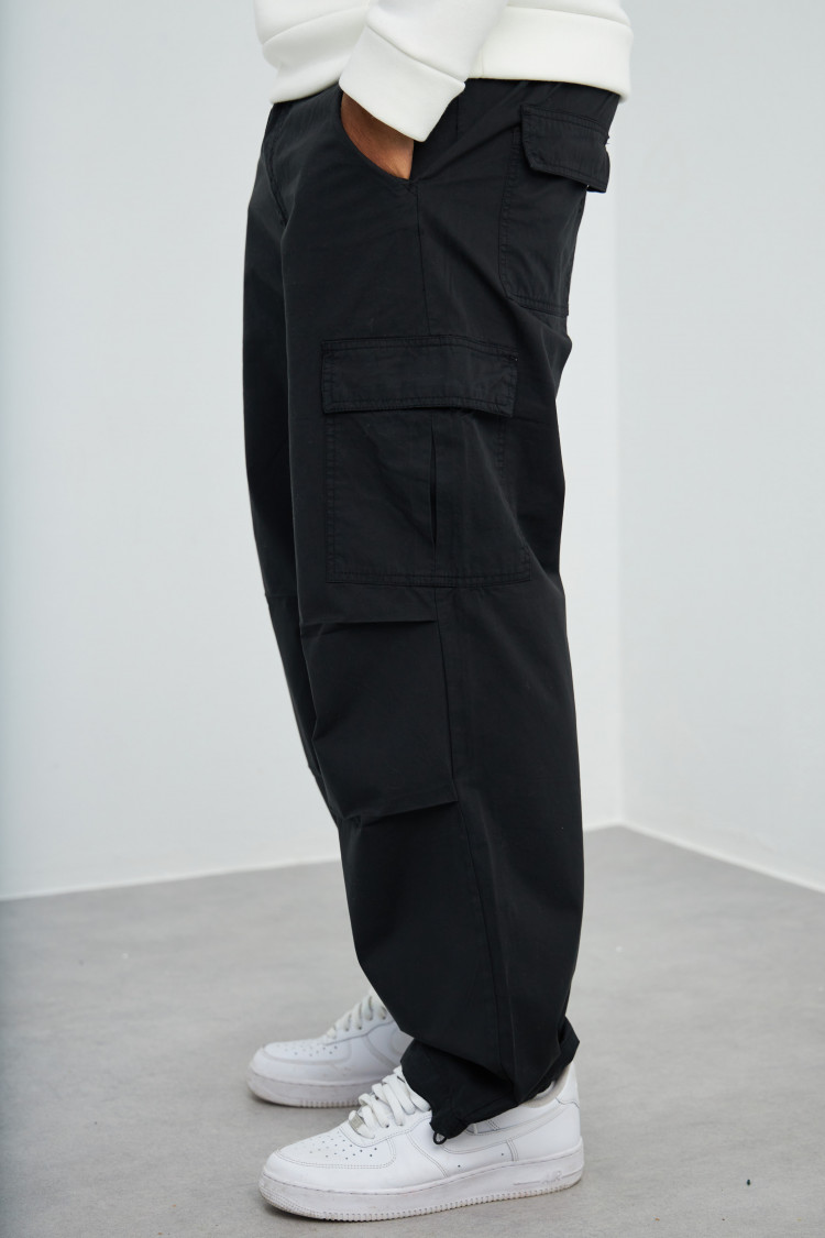 Pantalon en toile cargo noir