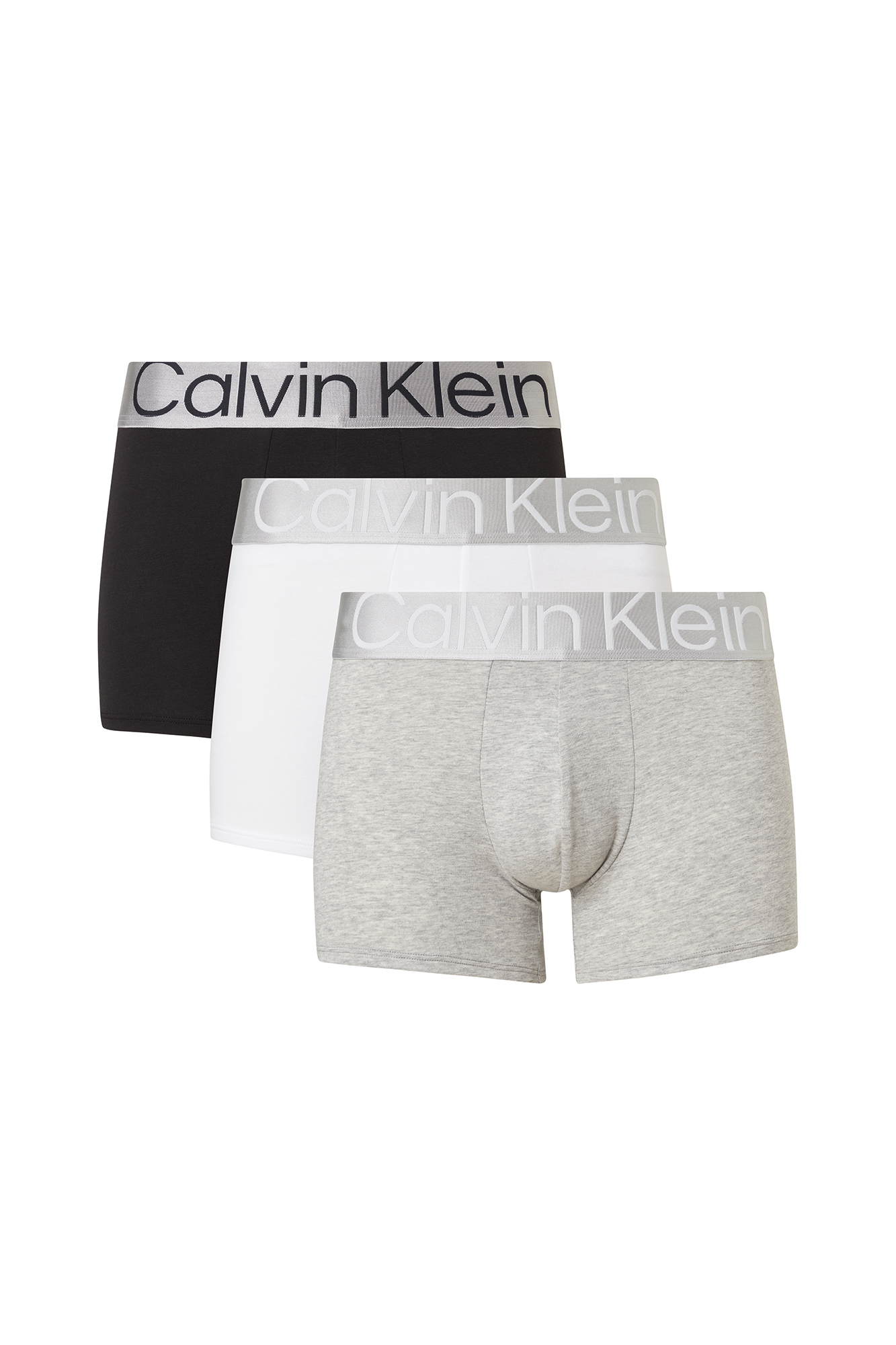 Pacote com 3 cuecas boxer com cós brilhante.