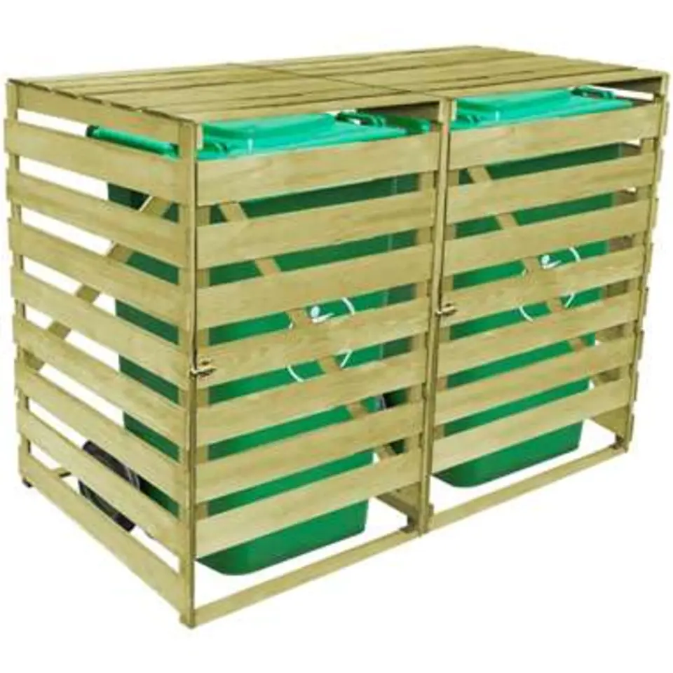 vidaXL - Containerberging - Groen - Hout - 2 containers