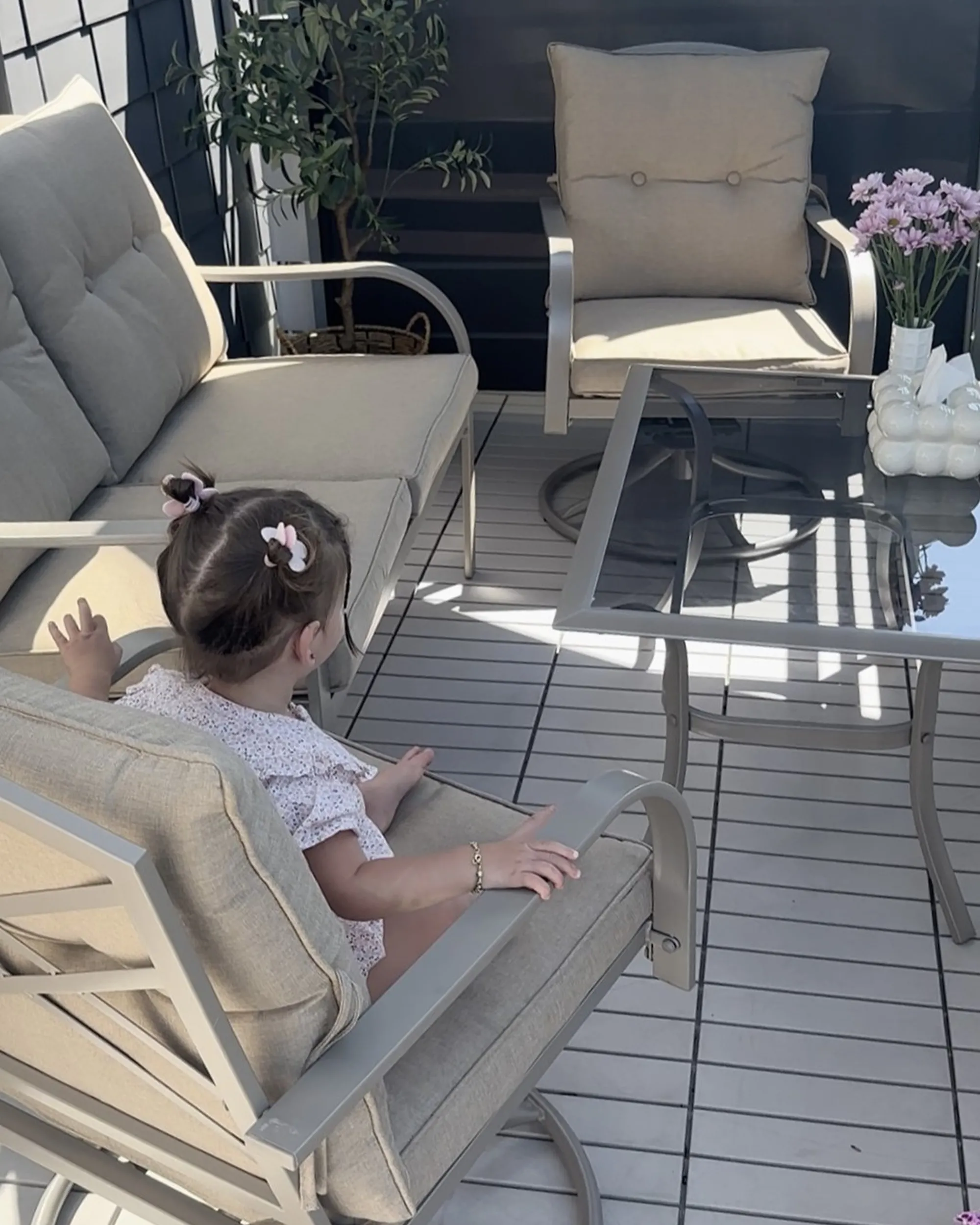 Loungeset met tafel 4-zits MESTRINO Metaal Beige