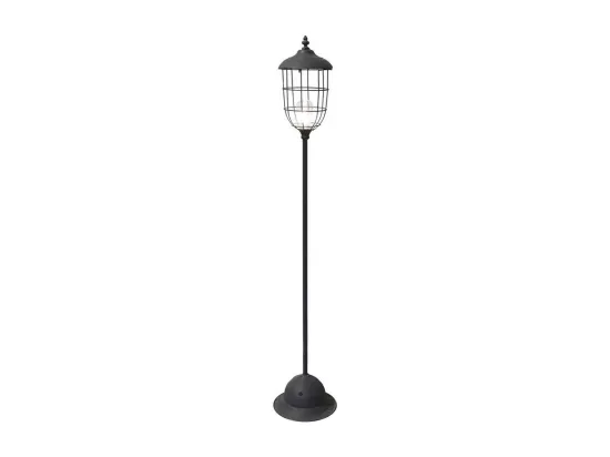 Lampadaire luminaire salon industriel rétro sur pied LED métal gris 140cm