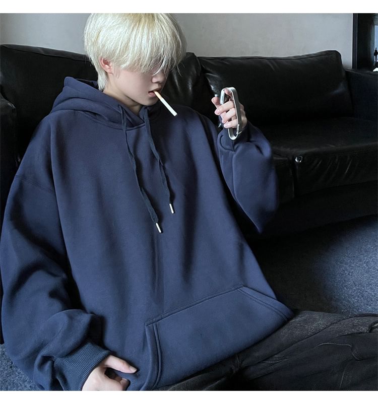 POSI - Effen hoodie met fleecevoering
