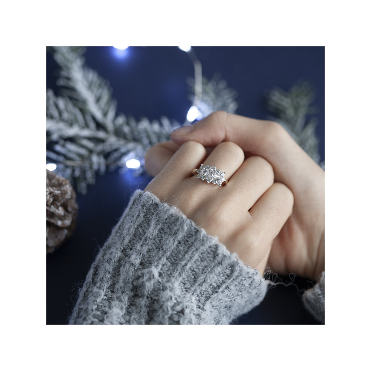 Bague 2 ors 375 zirconias