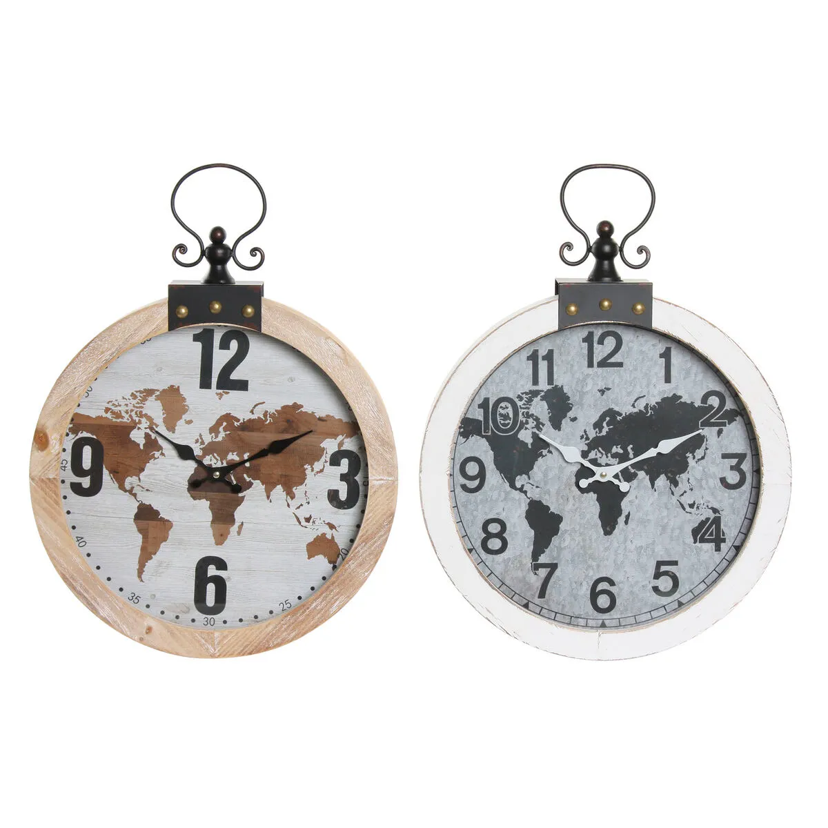DKD Home Decor Horloge Murale Mappemonde 54 cm