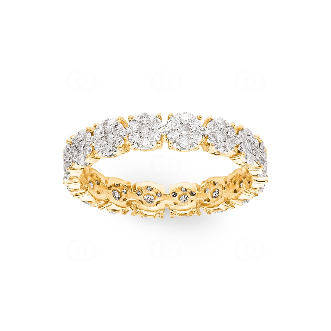 1.01 Karat Diamanten Mémoire Ring 750/18 K Gelbgold