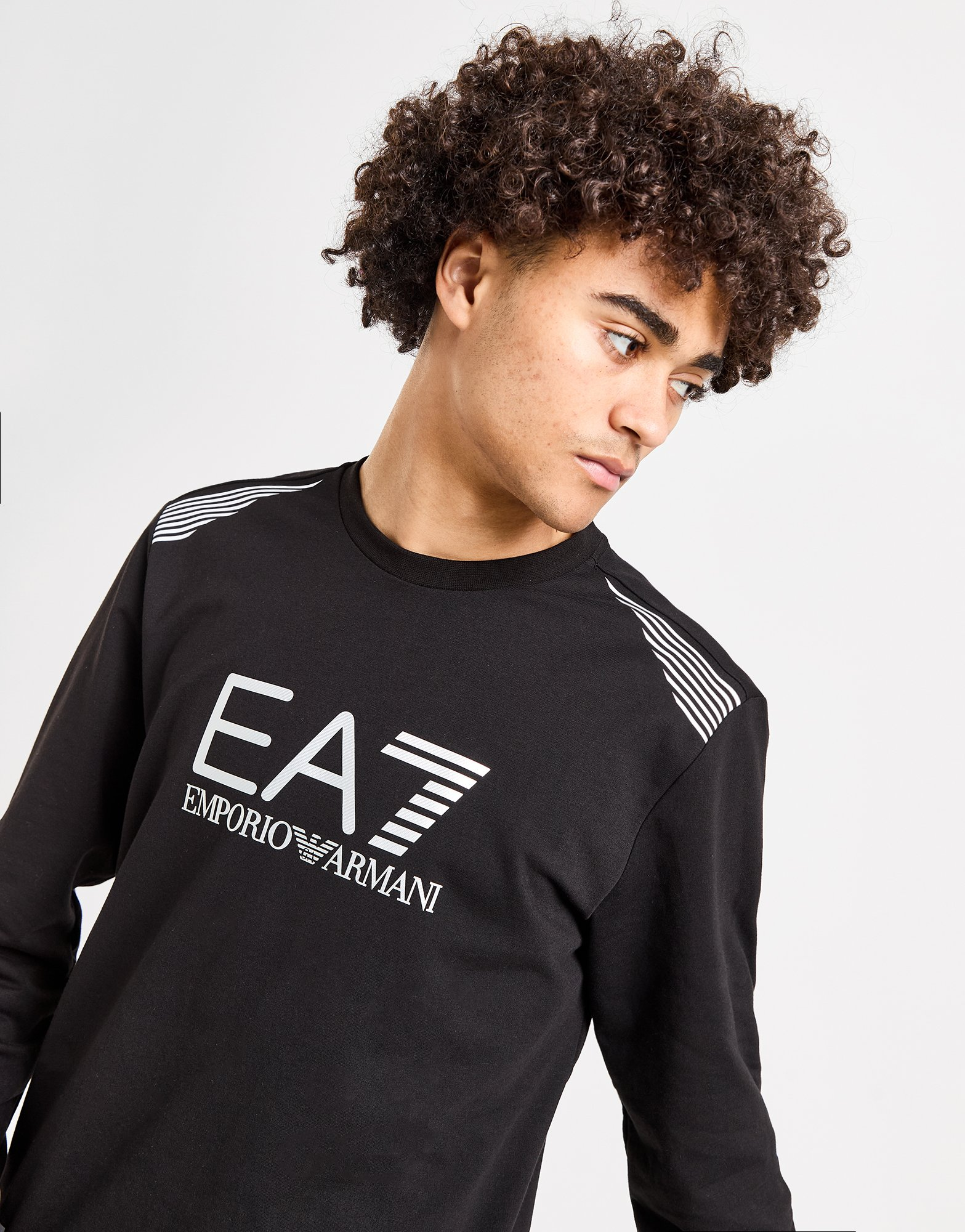 Emporio Armani EA7 Sweat 7 Lines Cotton-Blend Logo Homme