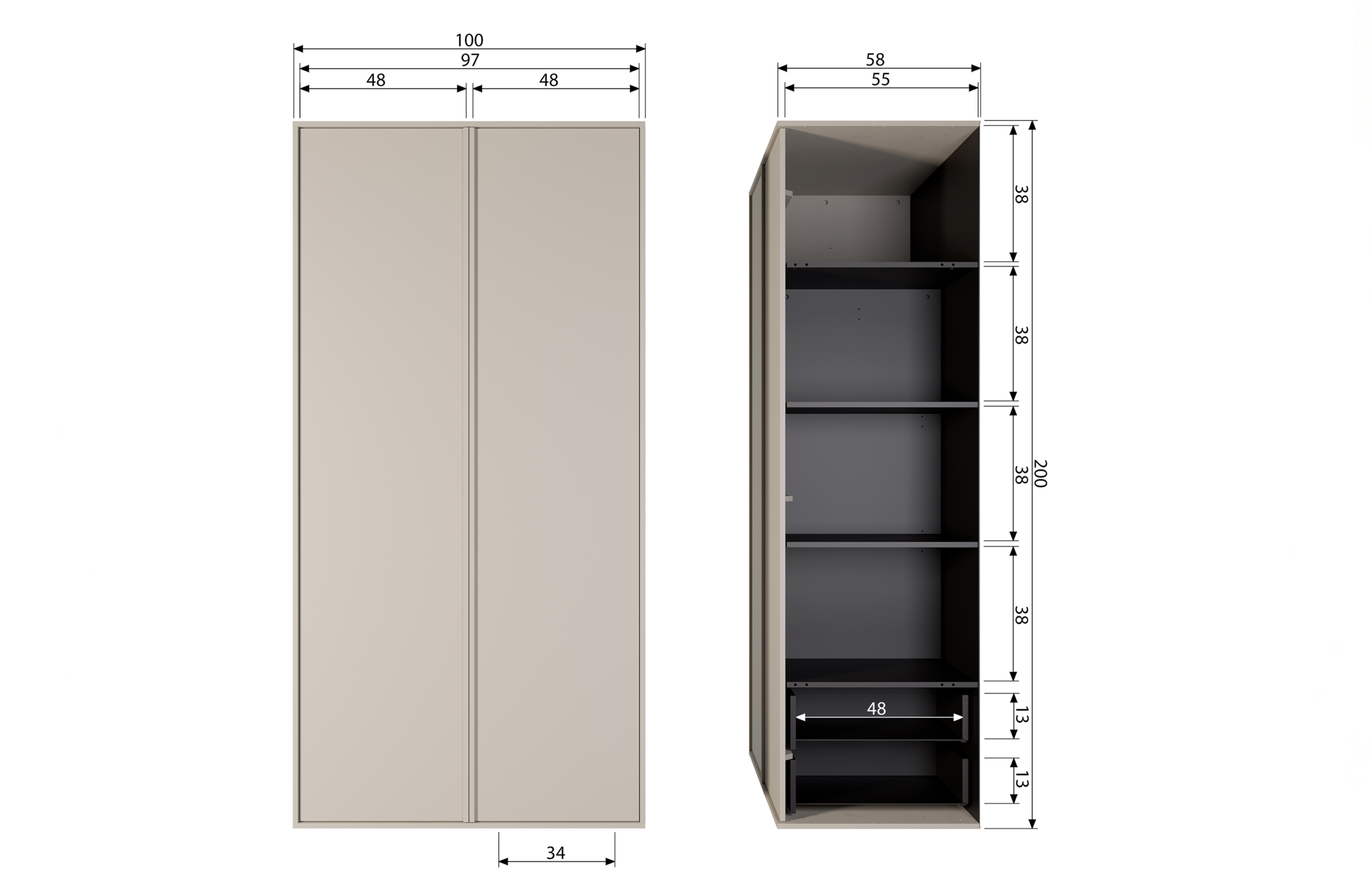 Closet Double Daily Daily Closet Double 200x100cm