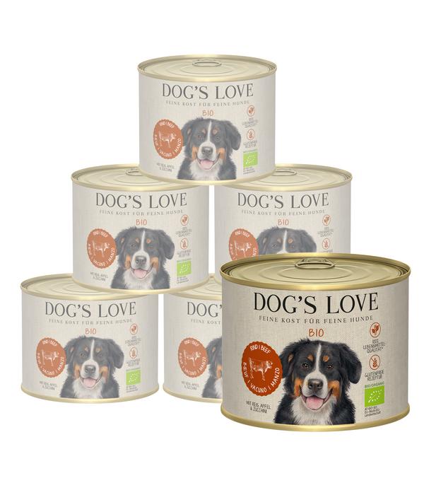 DOG'S LOVE Nassfutter für Hunde Bio, 6 x 200