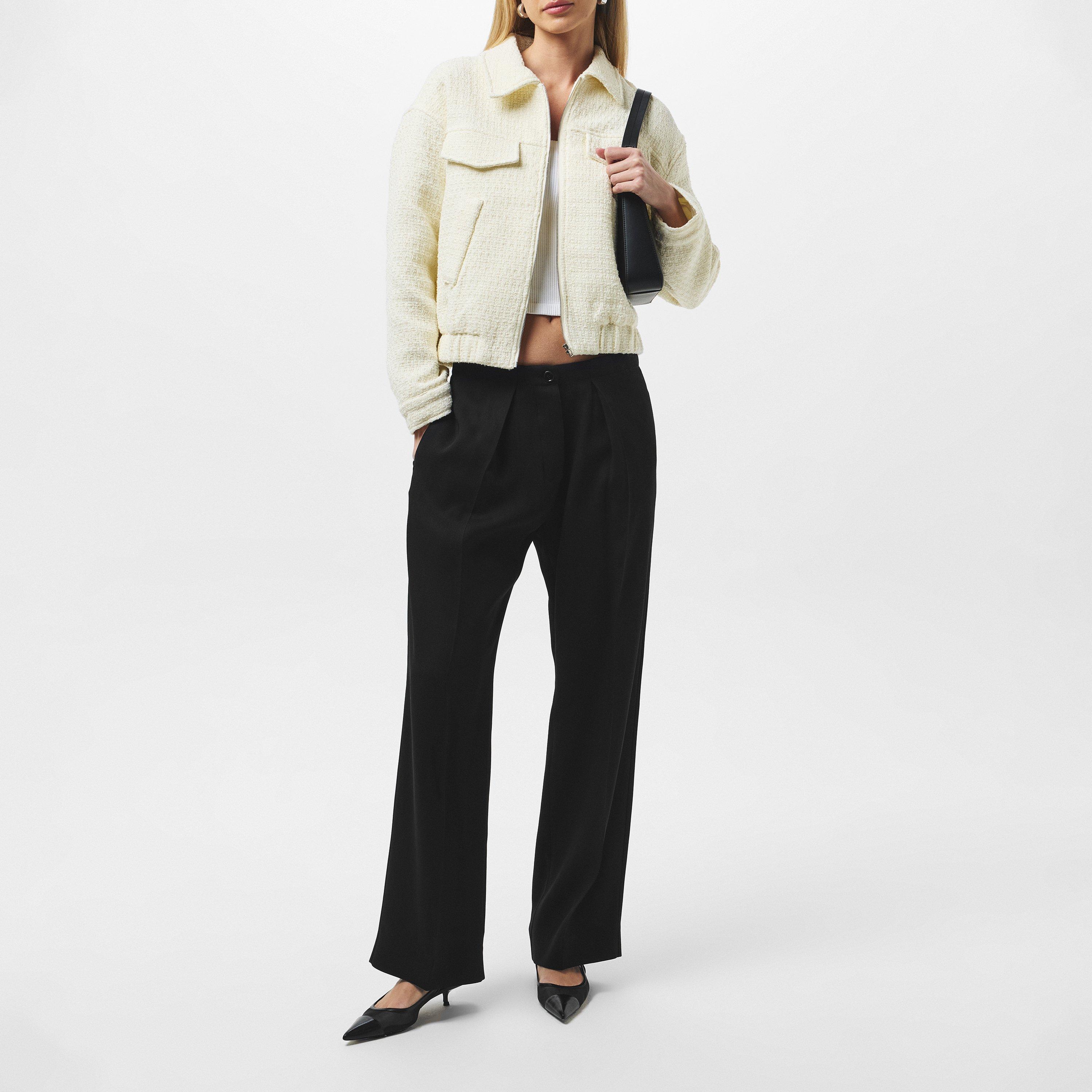 Missy Empire ME Boucle Textured Bomber Jacket