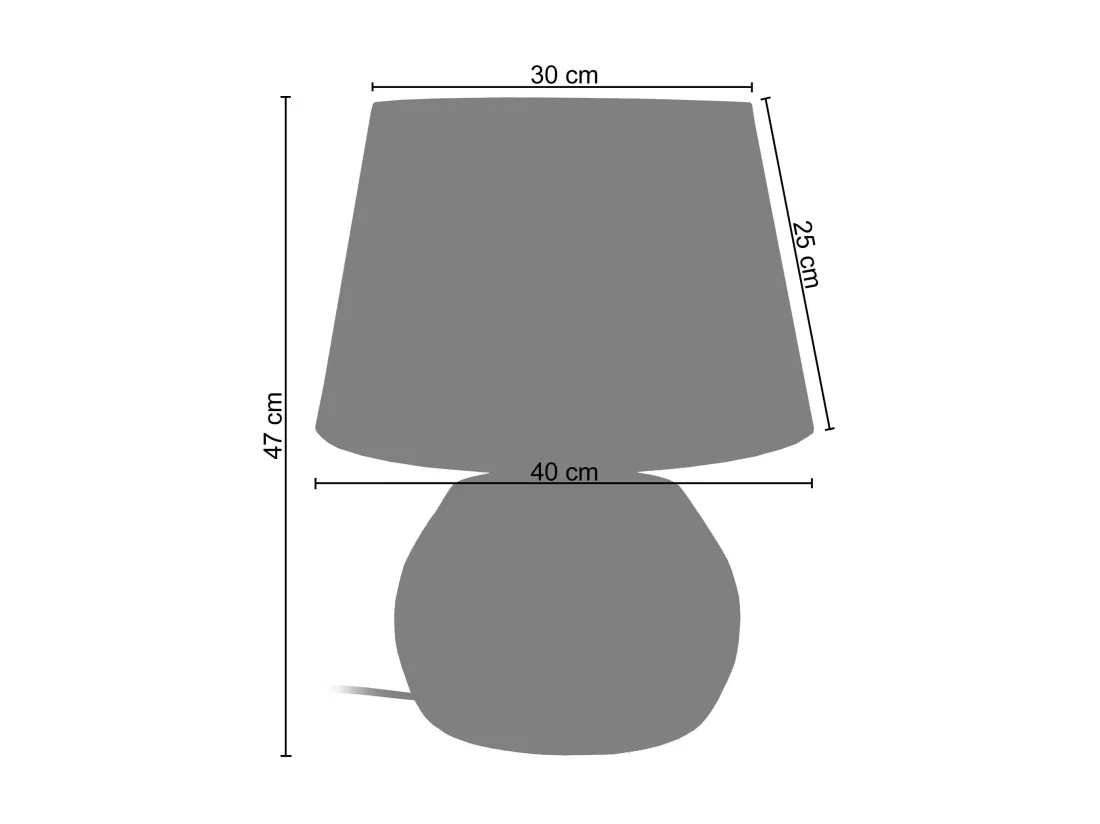 Lampe de salon globe métal doré 47 cm.