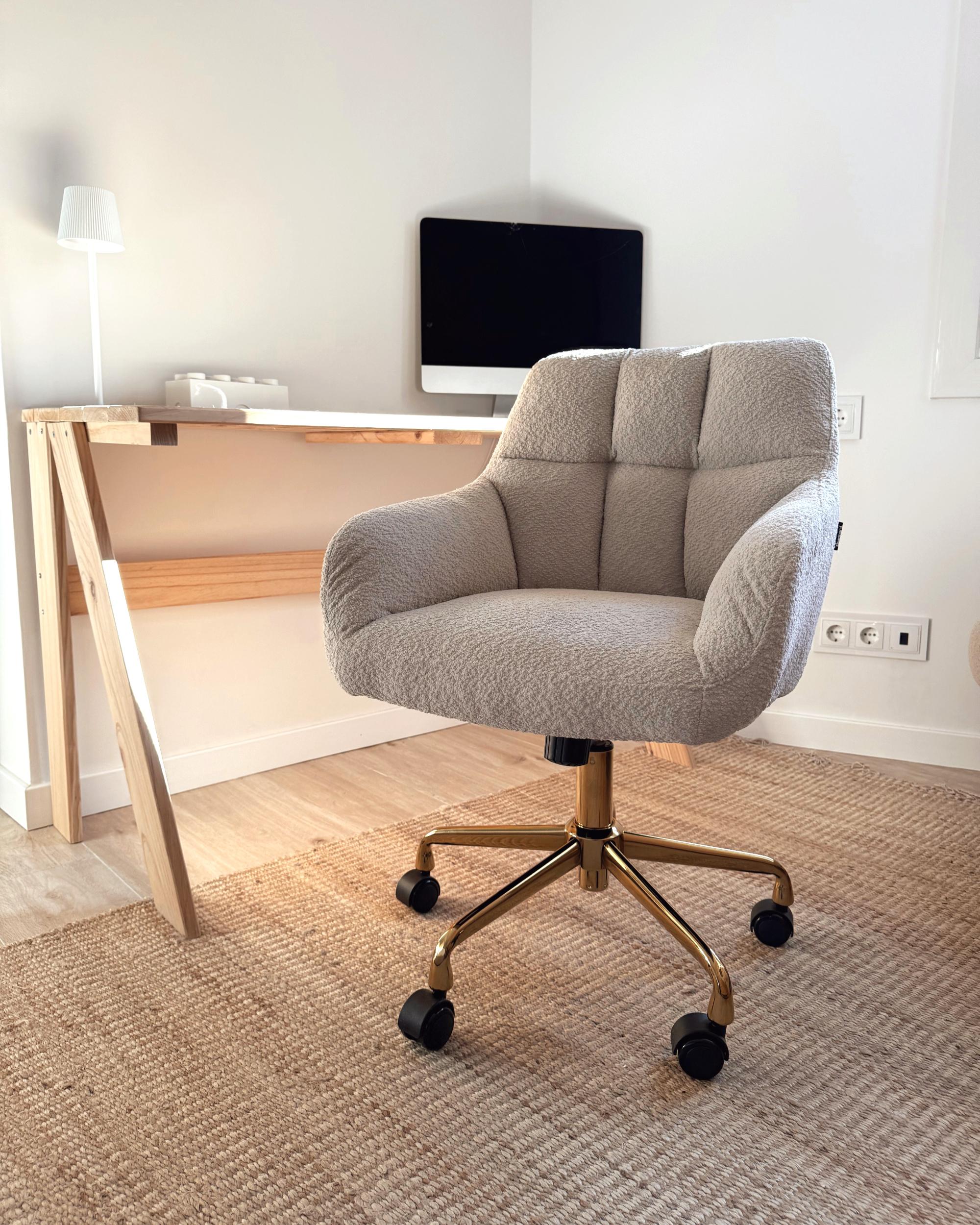 Bureaustoel PALMDALE Bouclé Lichtbeige