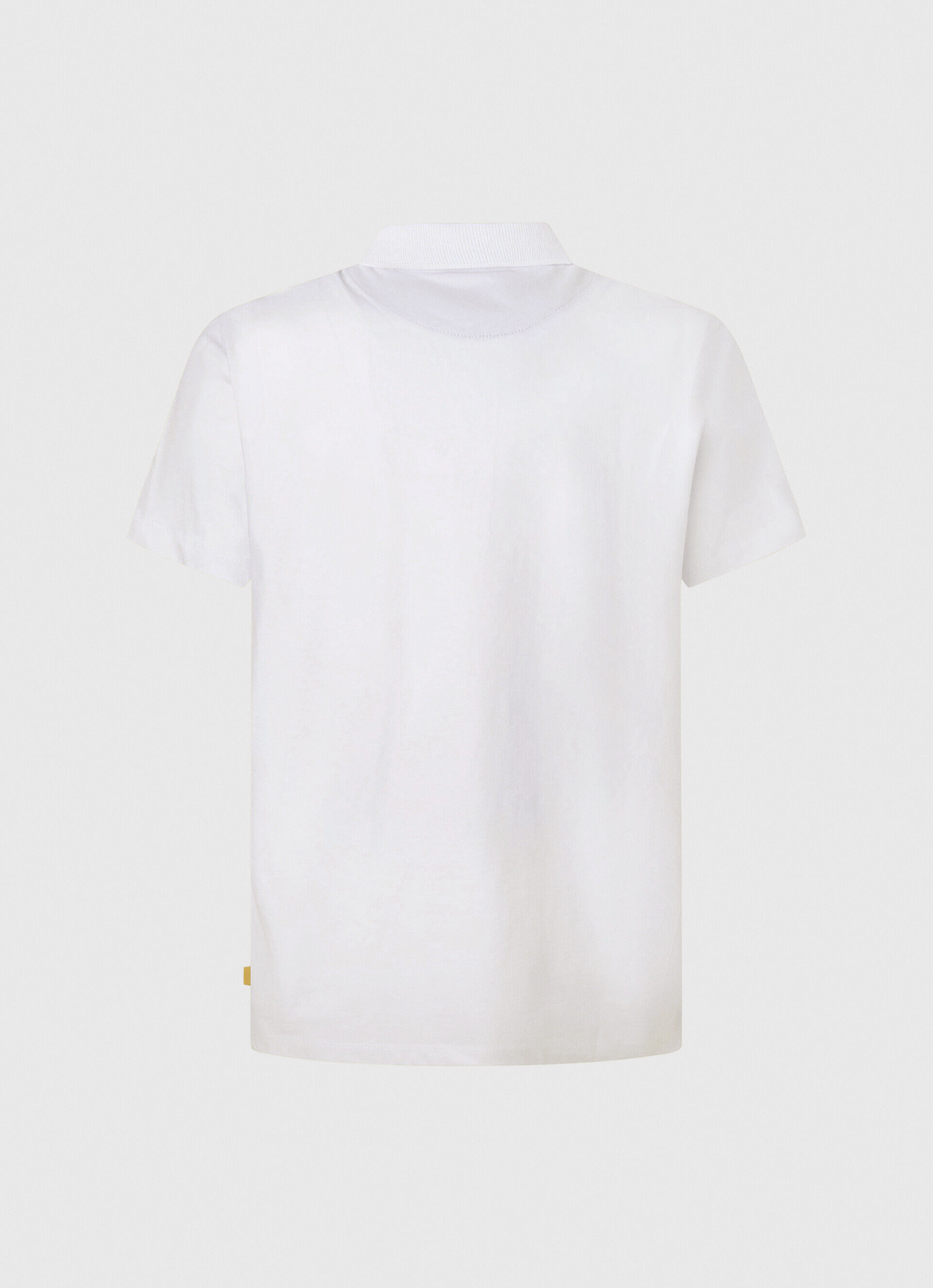 Camisa polo de algodão com detalhes listrados - branca