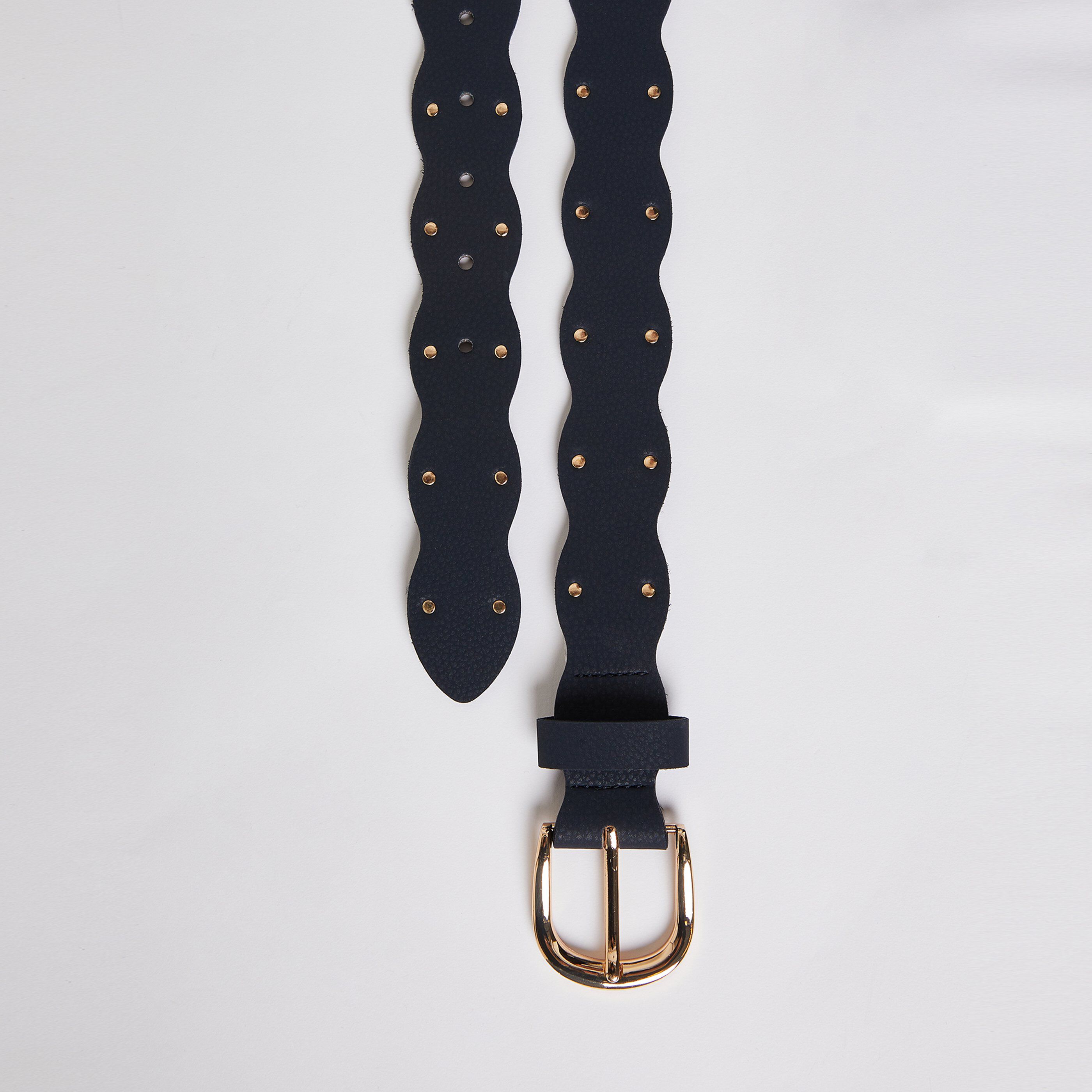 Ceinture à bords ondulés femme - MARINE