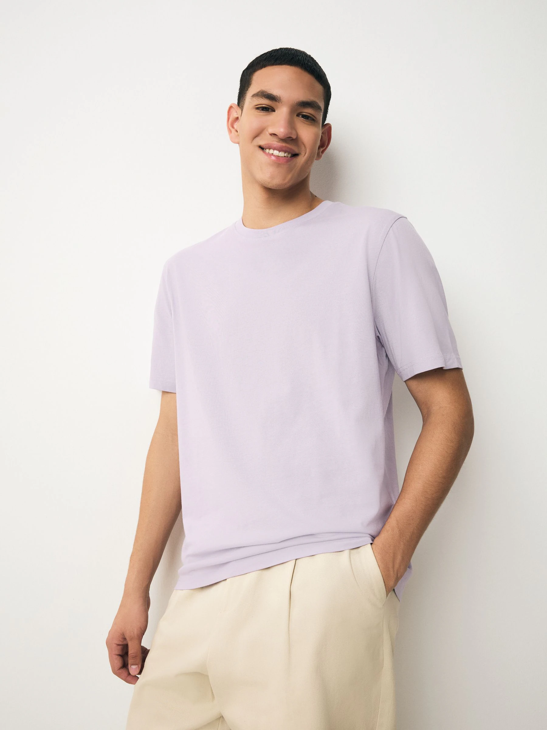 Pastelkleuren wit/blauw/groen/roze/geel/lila paars - Normale Pasvorm - Essential katoenen T-shirts verpakking van 6