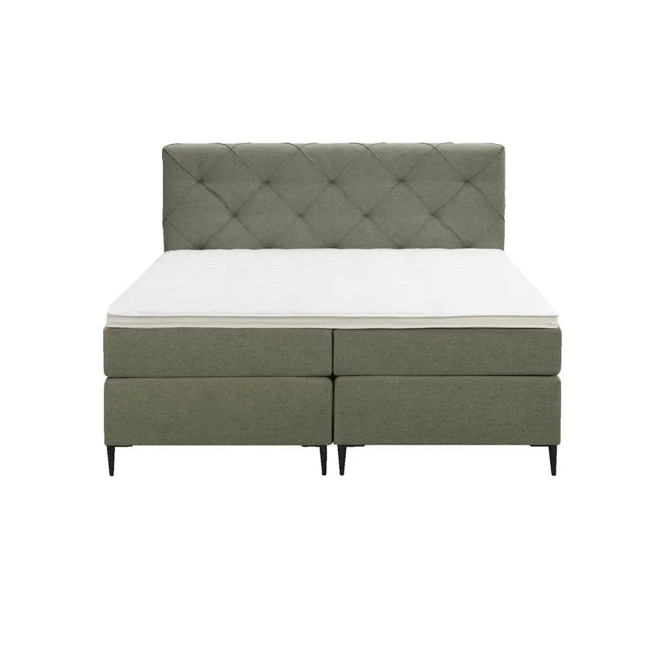 Boxspring Liv geruit - groen - 160x200 cm - slanke poot