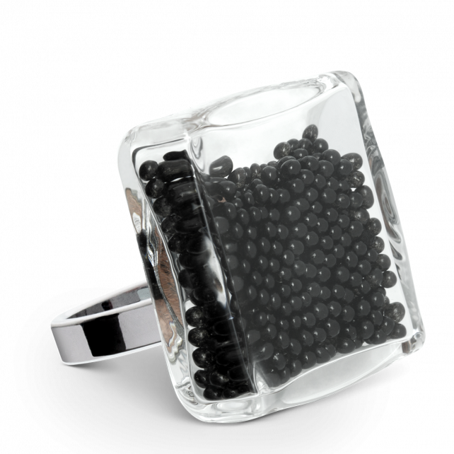 Bague en verre soufflé - Carré Giga Billes
