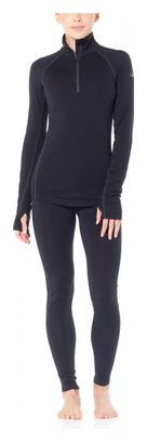 Maillot Manches Longues Femme Icebreaker 200 Zone Half Zip Noir