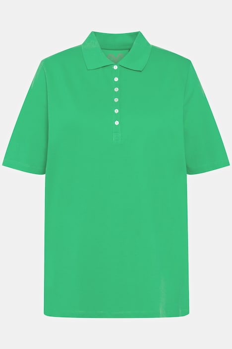 Poloshirt, Piqué, Polokragen, Samt-Knopfleiste, Halbarm