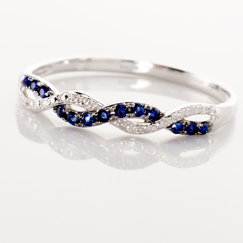 Bague Sofia Or Blanc Saphir Et Diamant