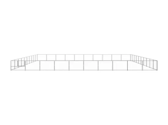 Chenil extérieur cage enclos argenté 1000 x 1000 x 70 cm 02_0000232