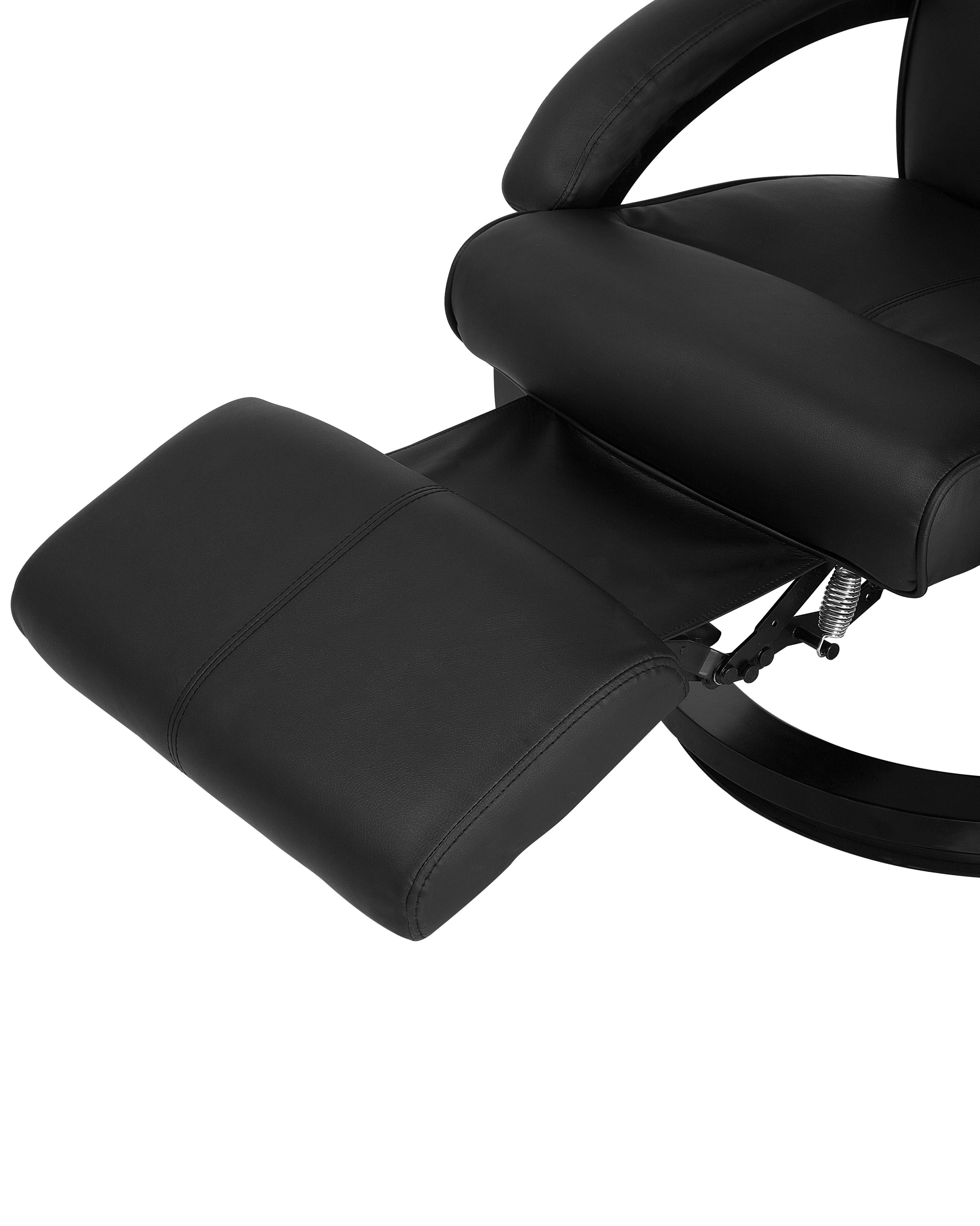 Relaxfauteuil MIGHT inclusief voetensteun Kunstleer Zwart