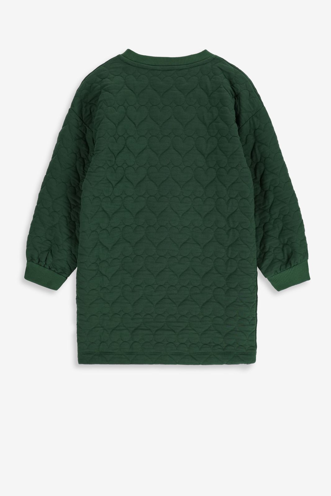 Donkergroene sweatjurk met hartjes