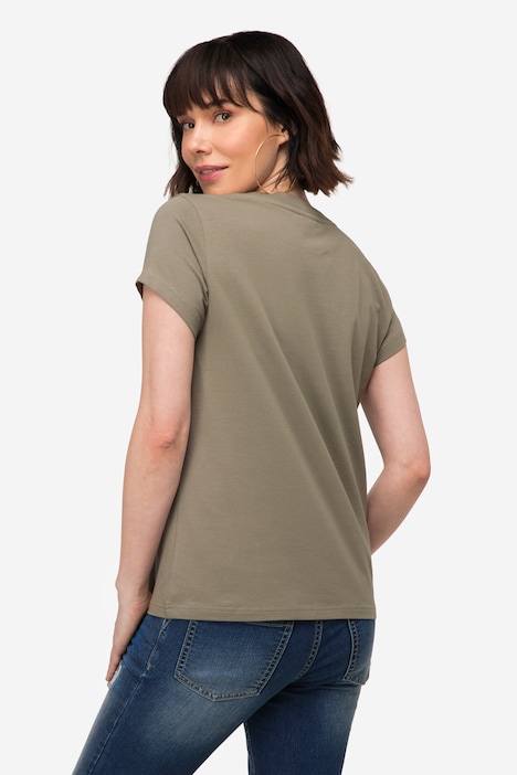 T-Shirt, Fisch Motiv, V-Ausschnitt, Halbarm