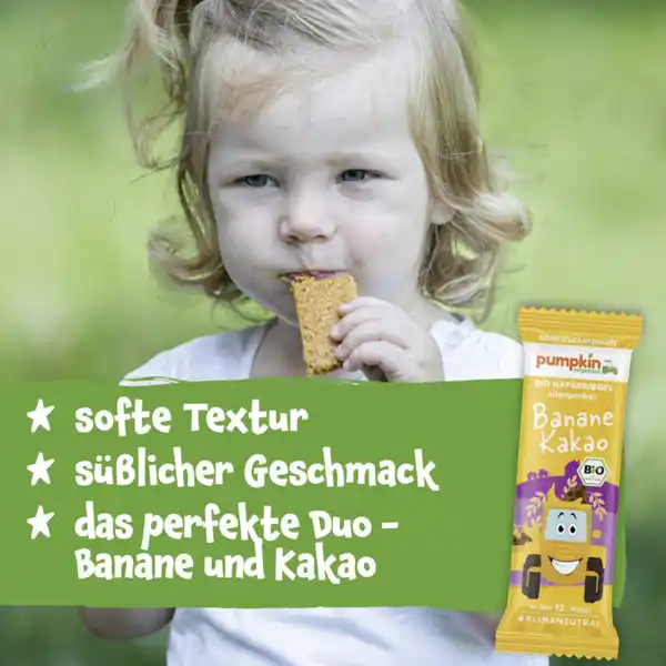 Bio Haferriegel mit Banane & Kakao
