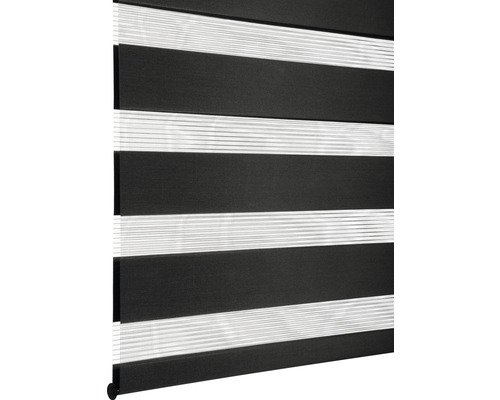 Dubbel rolgordijn met zijspanning, zwart met zwart mechanisme, 75x150 cm