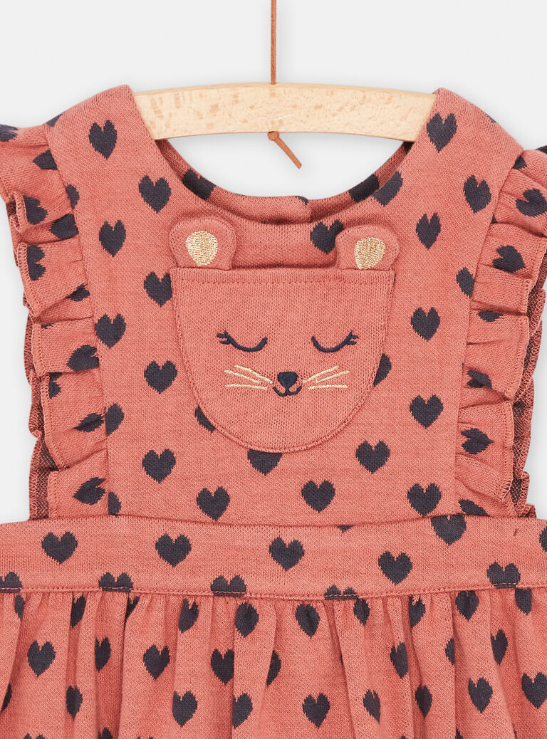 Robe blush à imprimé cur pour bébé fille