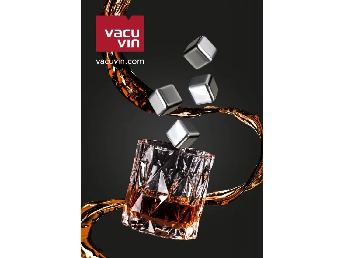 Vacu Vin Isterninger - Ægte Rustfrit Stål - Whisky Sten - 4 stk