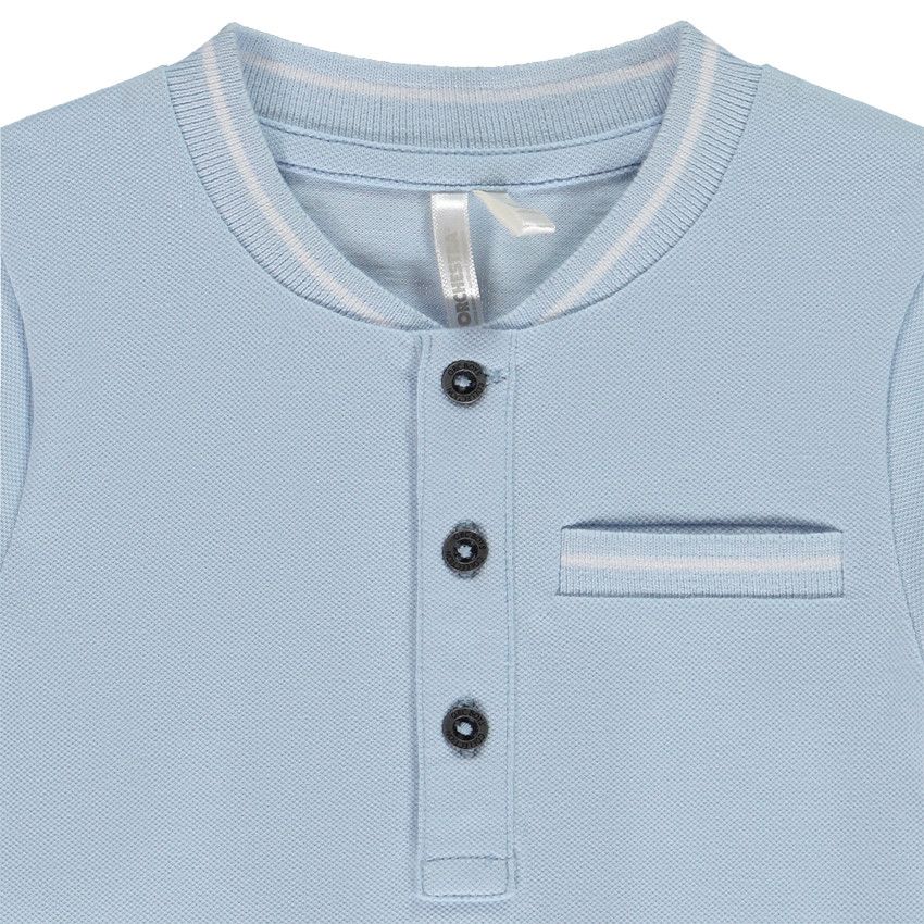 Polo manches courtes à col teddy pour bébé garçon - Bleu