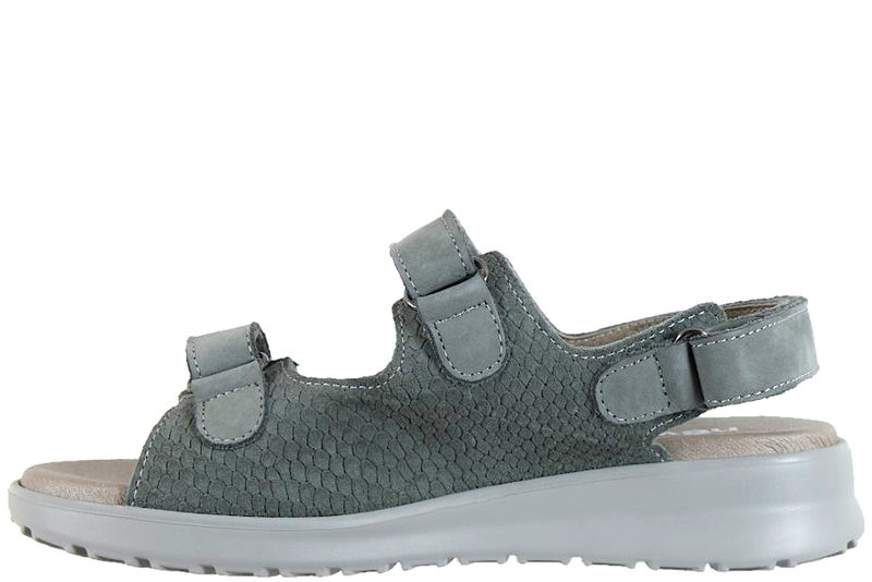 NEW FEET SANDAL I GRØNT PRÆGET KALVESKIND
